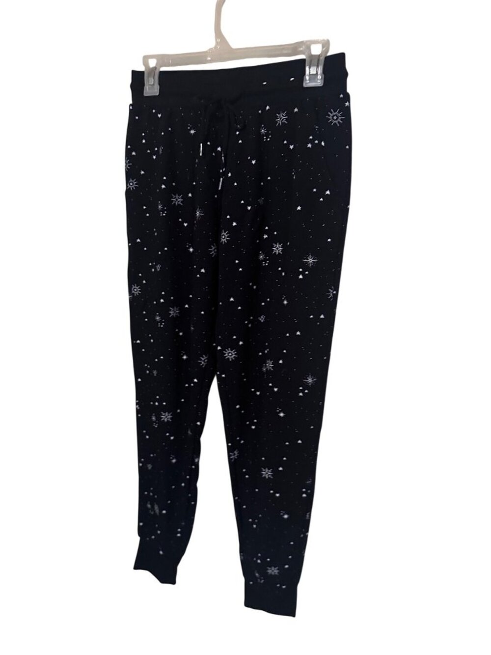 Stars Above black and white star print elastic waist drawsting pants size XS